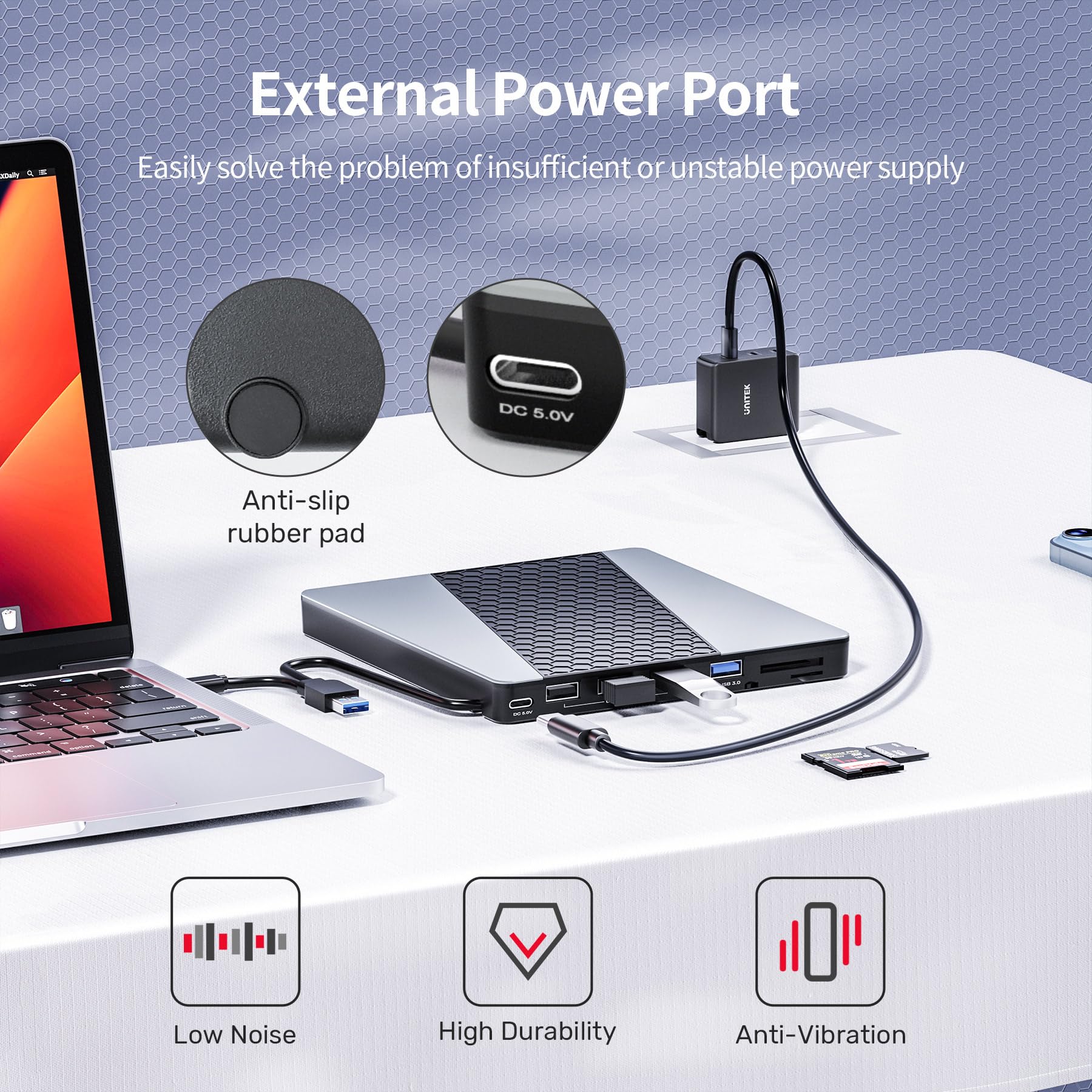 Amazon.co.jp: Unitek 7-in-1 外付けCD/DVDドライブ USBハブ USB 3.0
